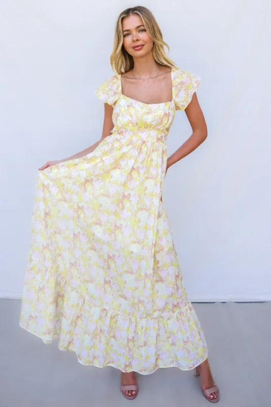 Limited Edition Lawson Maxi Dress - Yellow Floral