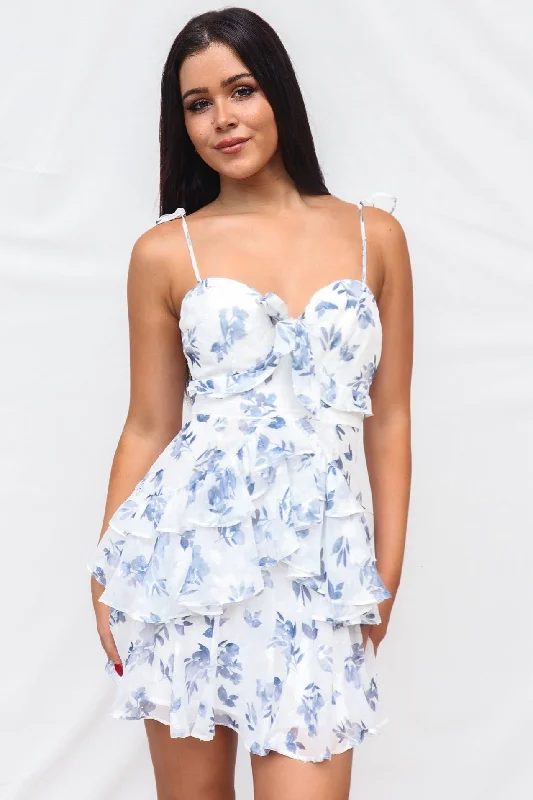 Best Bargains Hanni Mini Dress - Blue Floral