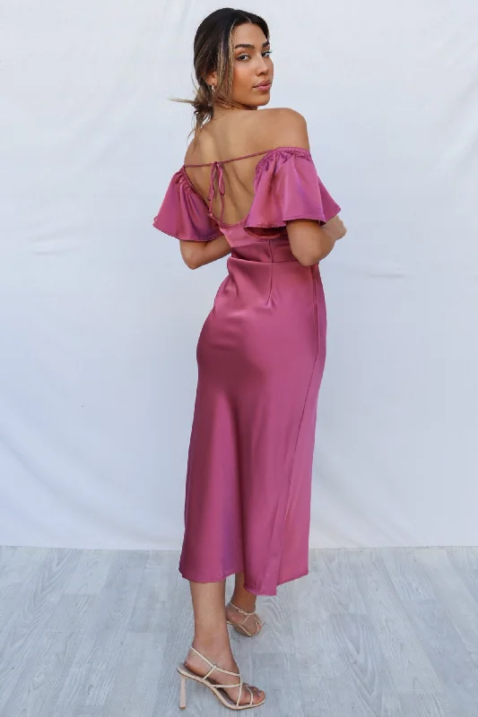 Year-End Sale Tiara Midi Dress - Rose Pink
