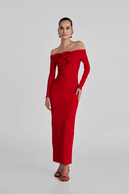 Markdown Madness Heliosa Maxi Dress Red