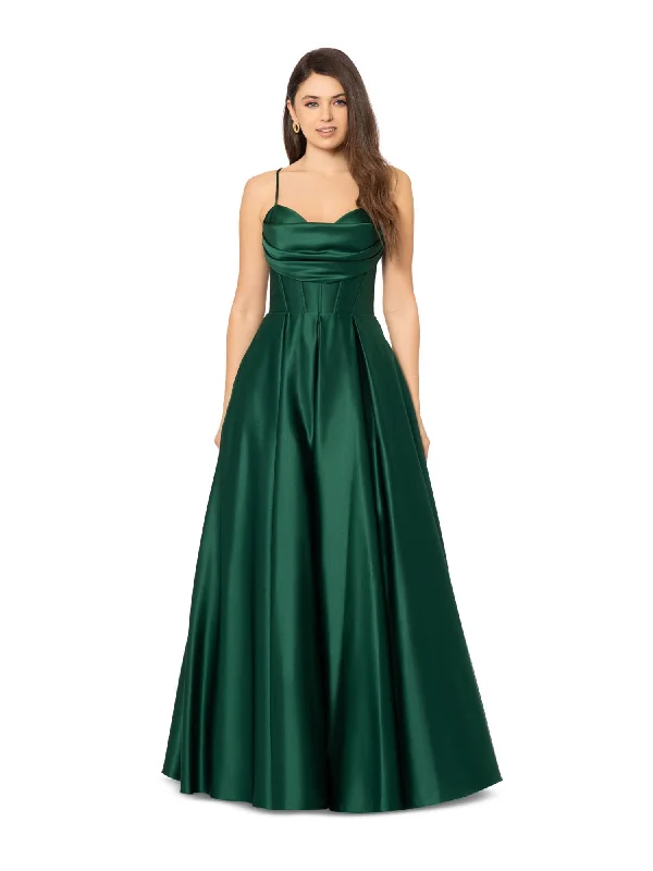 YEAR-End Clearance BLONDIE NITES Womens Green Zippered Pocketed Pleated Lace Up Back Boning Spaghetti Strap Sweetheart Neckline Full-Length Formal Gown Dress YEAR-End Clearance BLONDIE NITES Womens Green Zippered Pocketed Pleated Lace Up Back Boning Spaghetti Strap Sweetheart Neckline Full-Length Formal Gown Dress