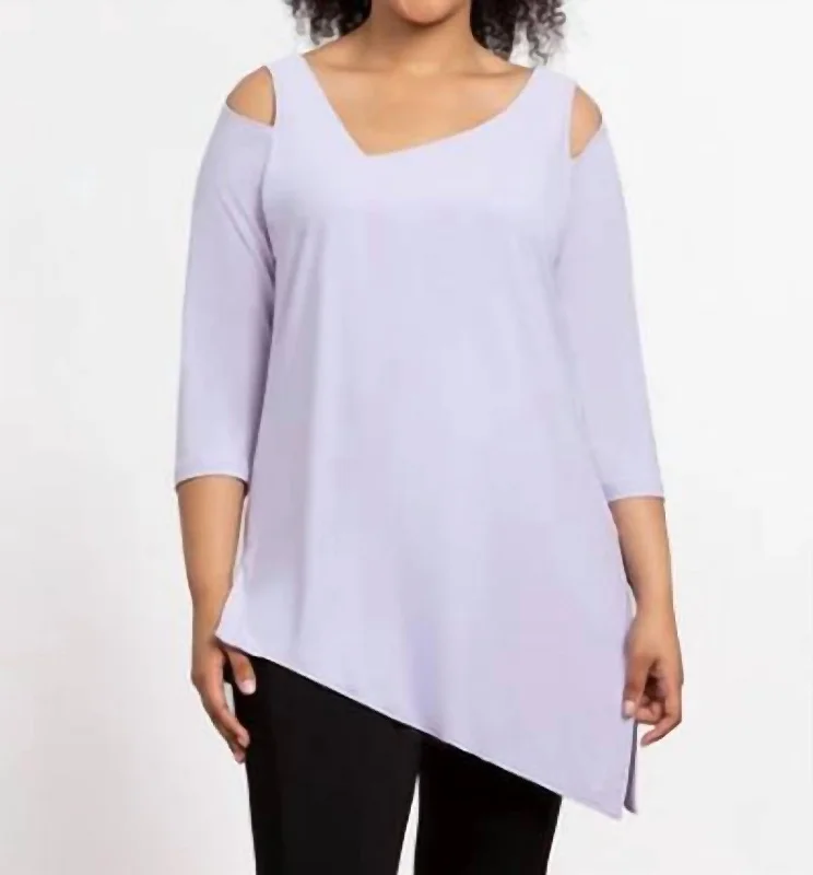 Deep Discounts 3/4 Sleeve Tunic In Lavender