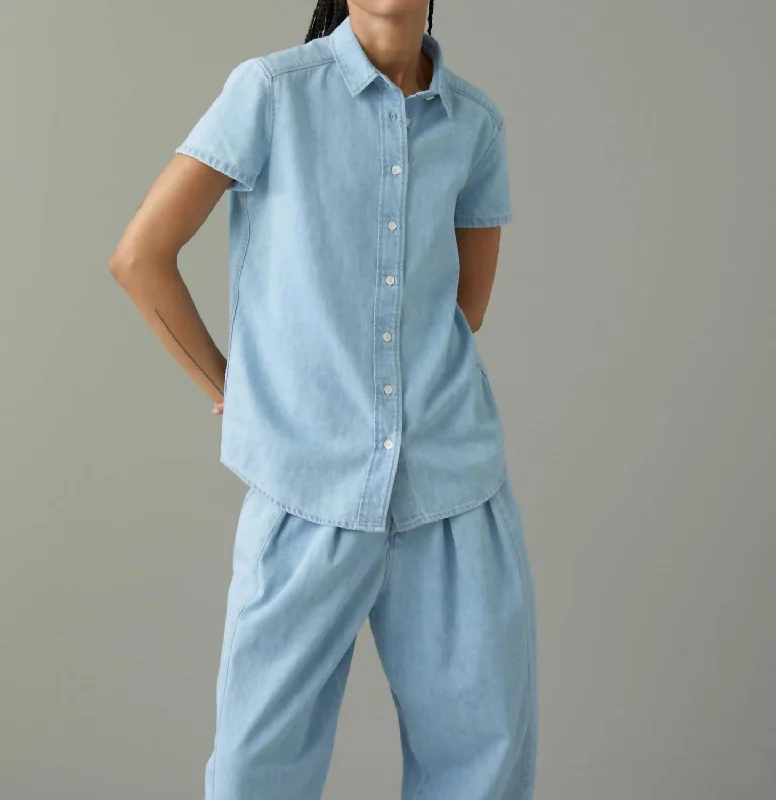 Low Prices A Better Blue Denim Blouse In Light Wash