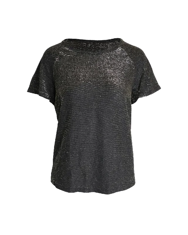 Stock Clearance A.P.C. Sparkly T-Shirt in Black Viscose