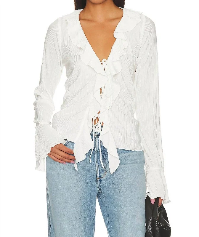 Blowout Deals Adela Ruffle Top In Ivory
