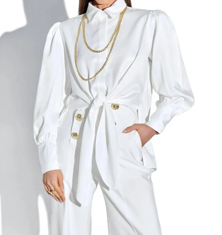 Mega Deal Alessia Long Sleeve Blouse In Off White