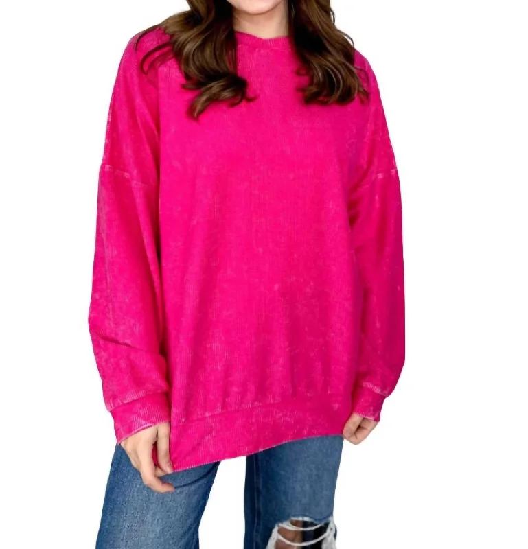 Special Price Alexis Corded Vintage Pullover In Pink