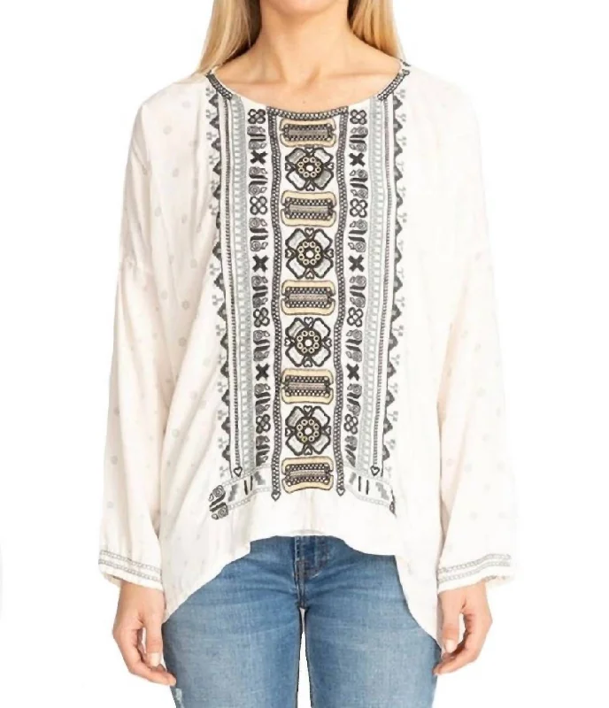 Price Buster Alka Silk Blouse In Cream