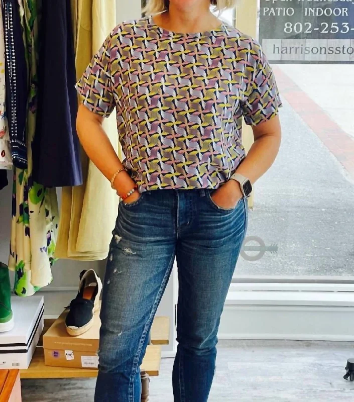 Hot Deal Alonso Blouse In Blue/yellow