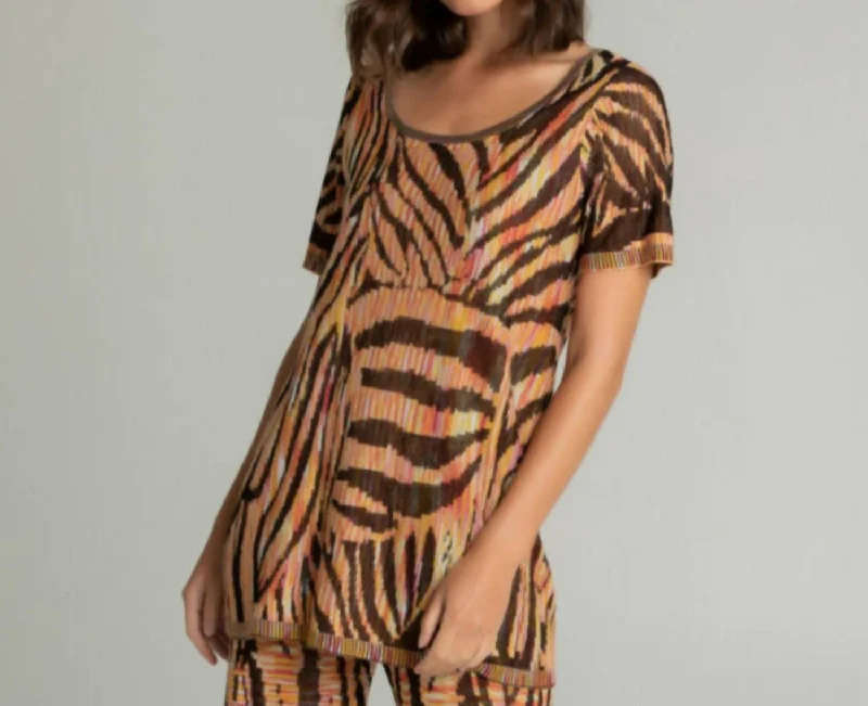 Extra Savings Animal Print Tunic In Tiger