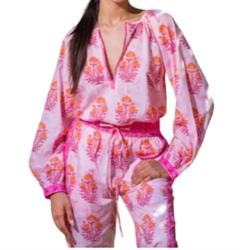 Seasonal Clearance Bea Top In Pink/orange