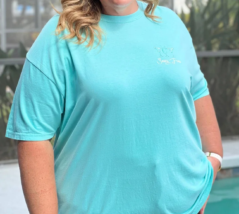 Mega Sale Beach Essentials Graphic Tee In Turquoise