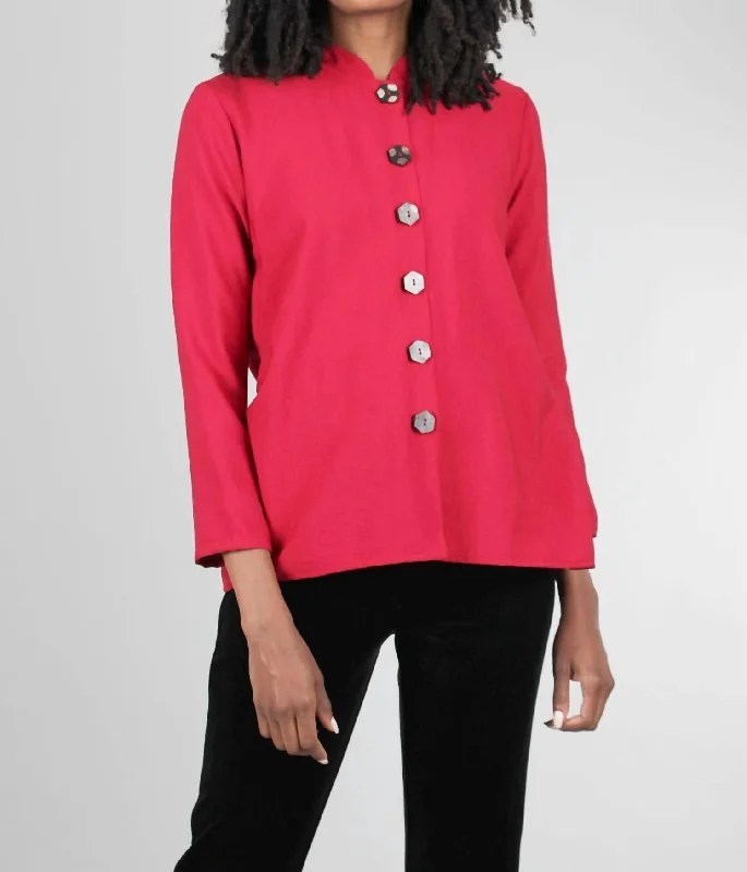 Final Sale Bella Rayon Top In Cranberry