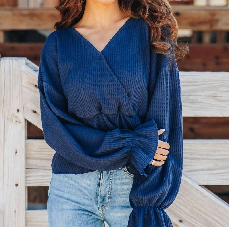Fantastic Deals Beyond The Blue Horizon Long Sleeve Top In Navy