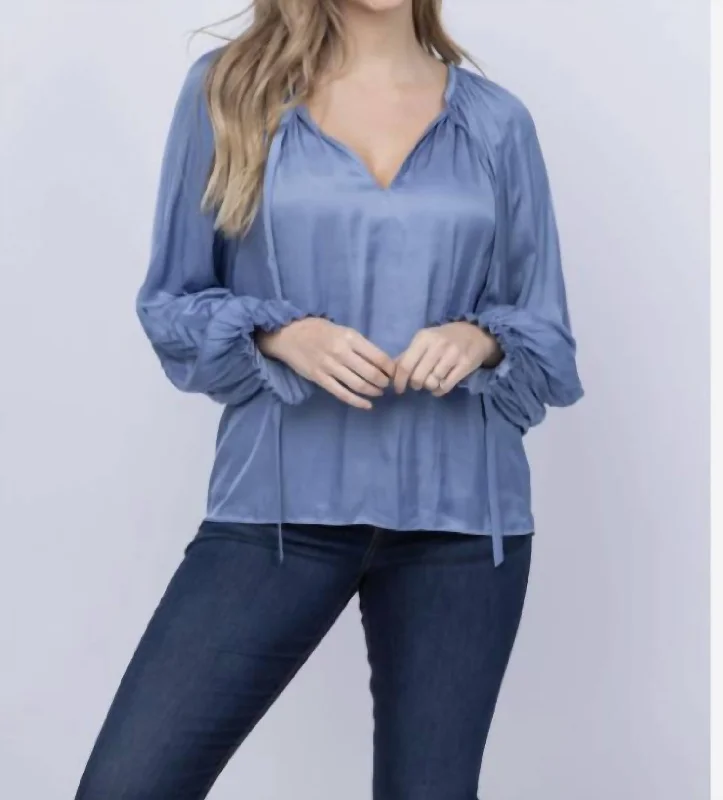 Today's Special Blake Blouse In Steel Blue