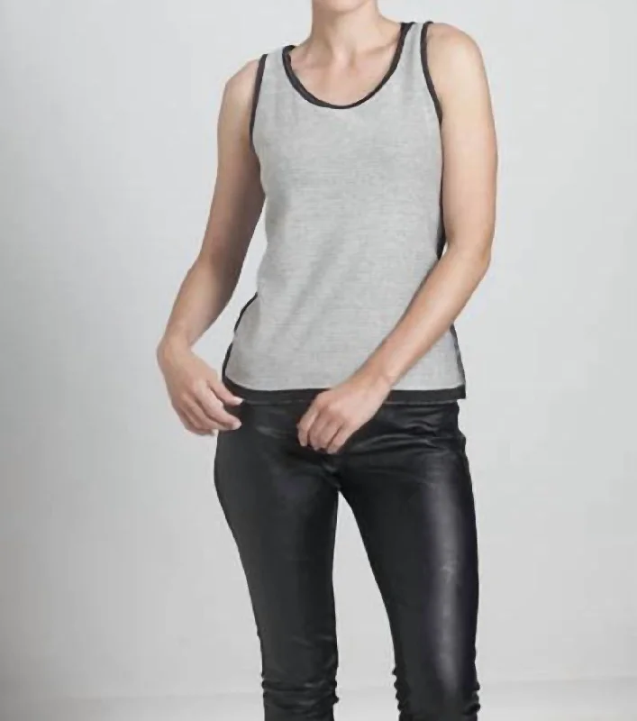 Shop and Save Bra-Friendly Tank Top In Charcoal/black