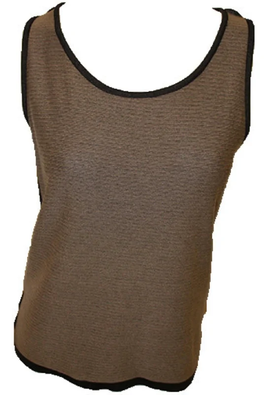Lowest Price Bra-Friendly Tank Top In Taupe/black