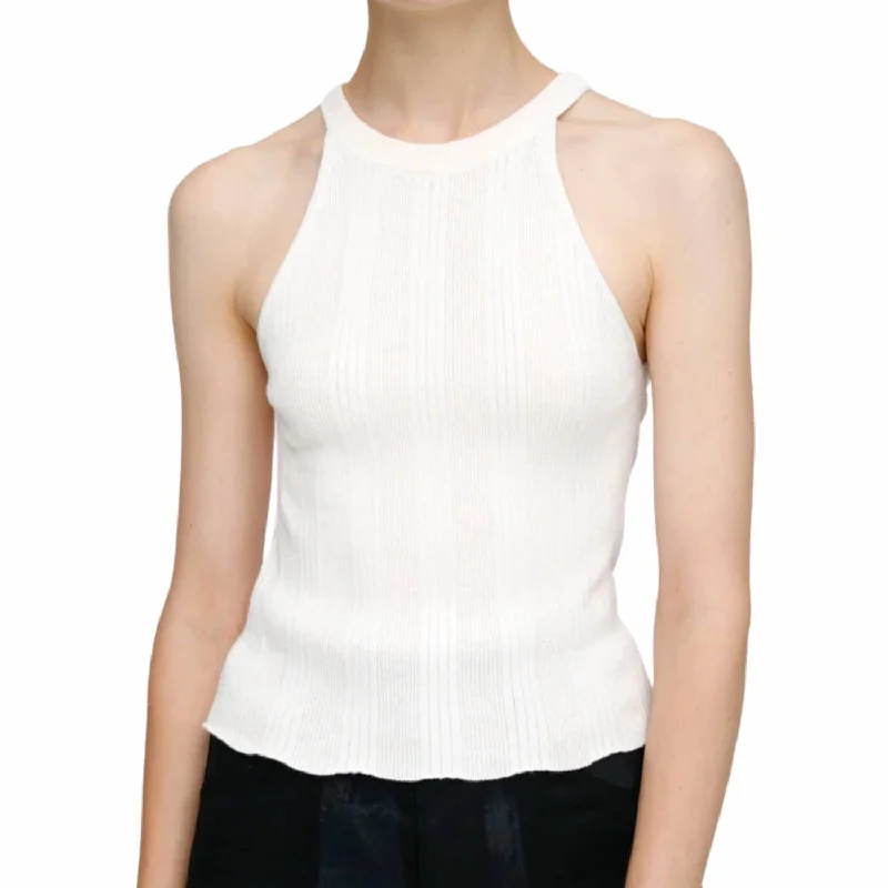 Deal Zone Braid Delta Tank Top In Off White