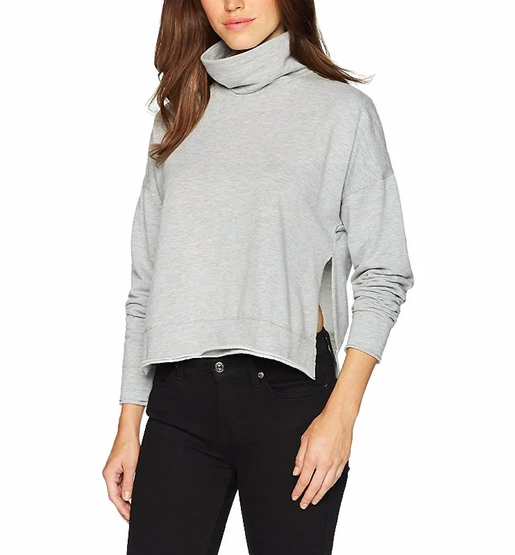 Online Specials Brushed Italian Loose Short Sweatshirt In Granite