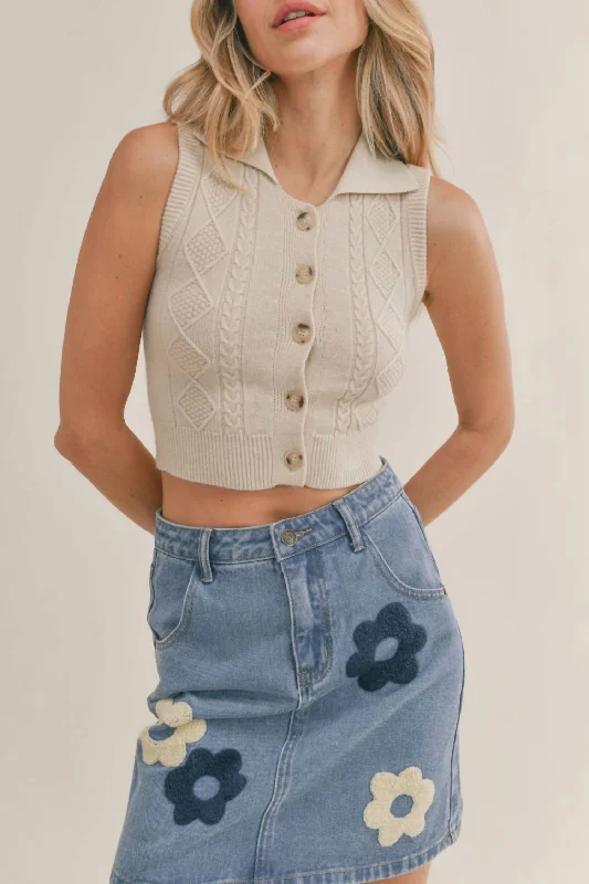 Price Reduction Buttercup Button Up Tank In Cream