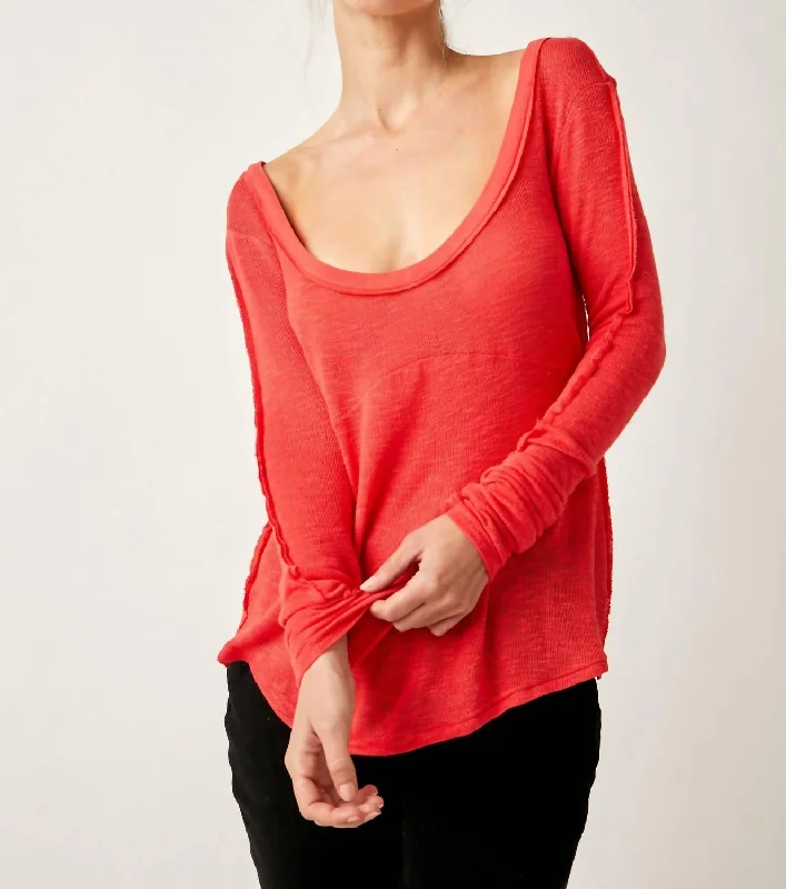 Price Slash Cabin Fever Layering Top In Red