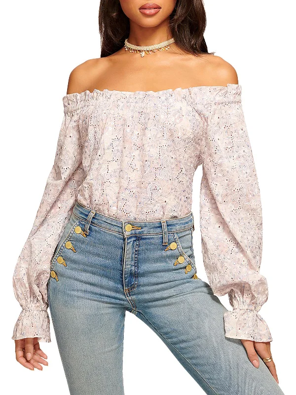 Flash Sale Camila Womens Eyelet Cotton Blouse