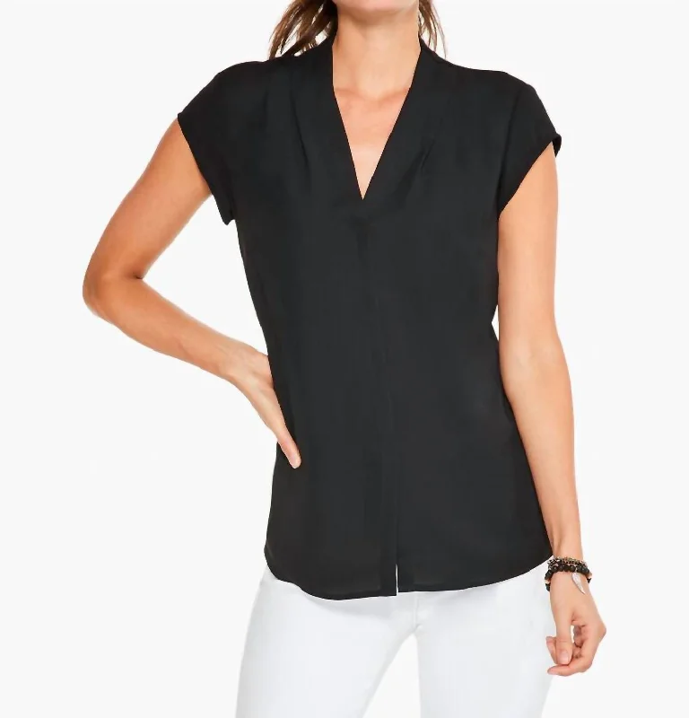 Season Finale Sale Cap Sleeve Day To Night Top In Black Onyx
