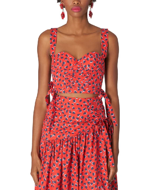 Low Prices Carolina Herrera Thick Strap Corset Cropped Bodice Top