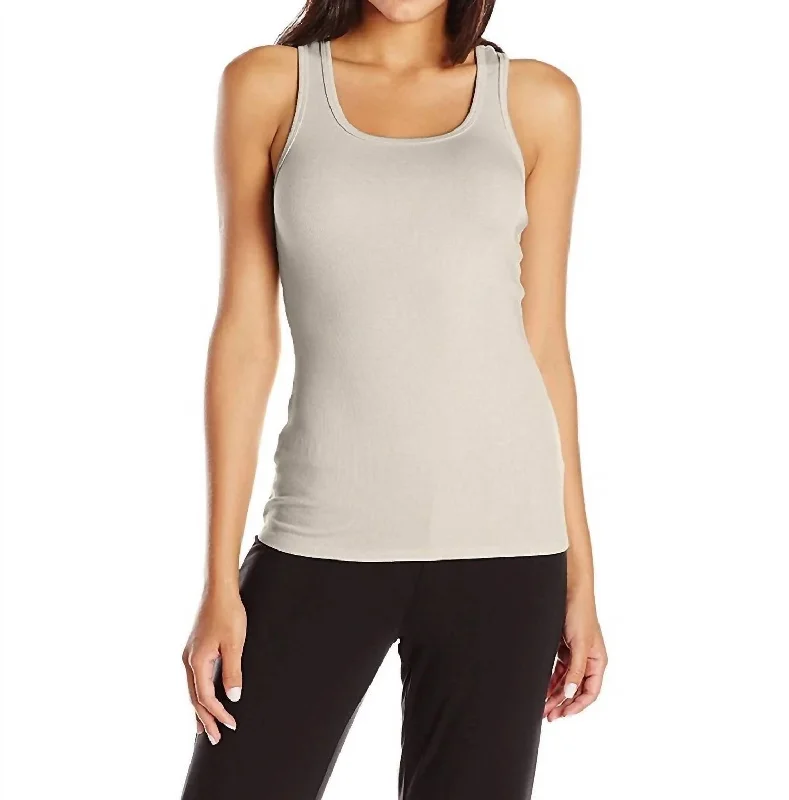 Great Bargains Charlie Rib Racerback Tank In Eggnog