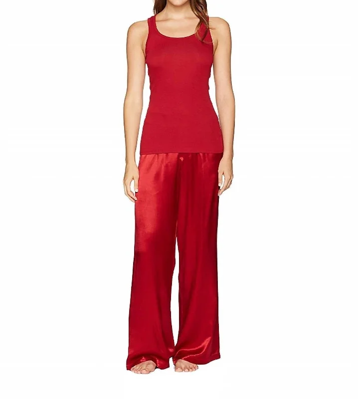 Limited Time Charlie Rib Racerback Tank In Red