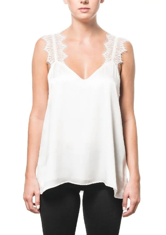 Amazing Deals Chelsea Cloque Cami Top In White