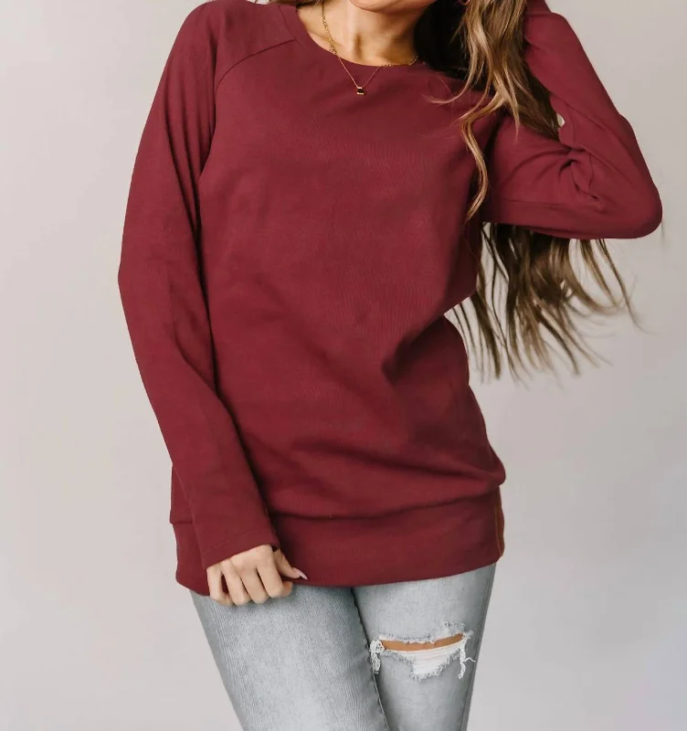 Great Bargains Classic Pullover In Cranberry