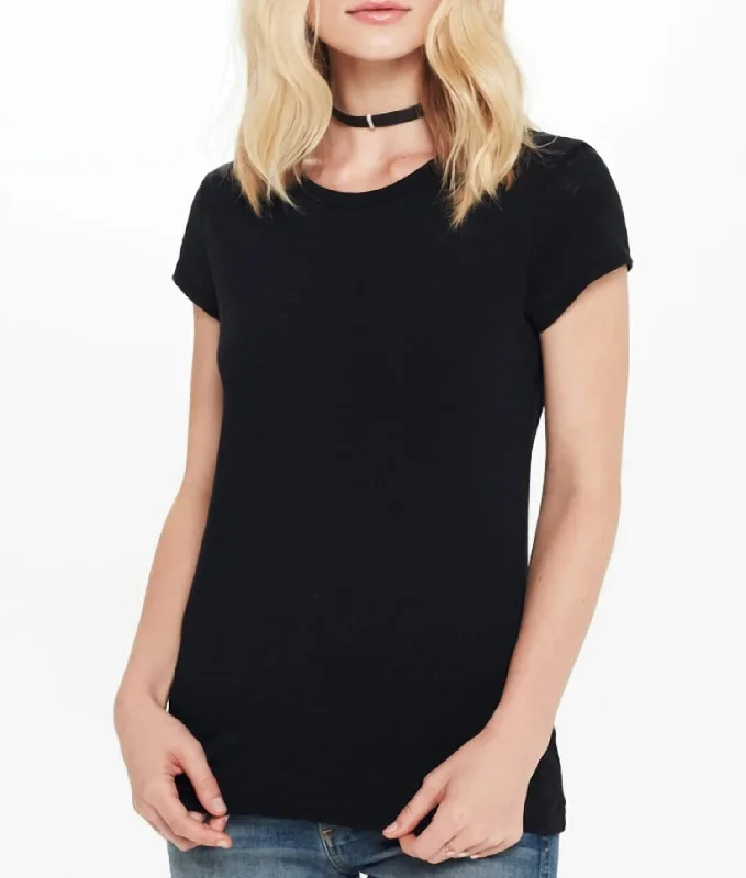 Factory Direct Sale Classic Slub Tee In Black