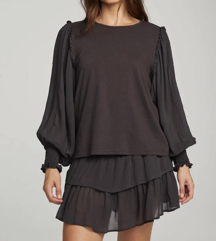 Special Discount Clyde Licorice Blouse In Black