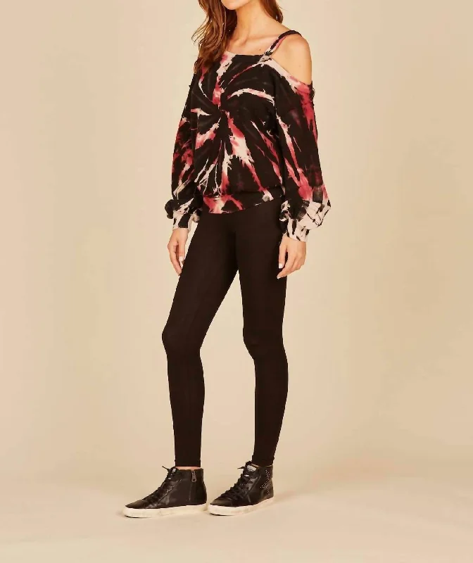 Savings Event Cold Shoulder Sweatshirt In Vino Swirl