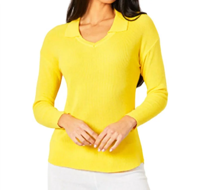 Today’s Special Collared V-Neck Top In Lemon