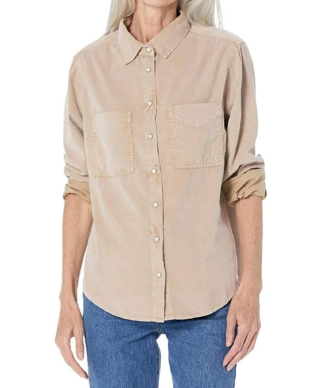 Must-Have Deals Cord Tucker Shirt In Laguna Wood