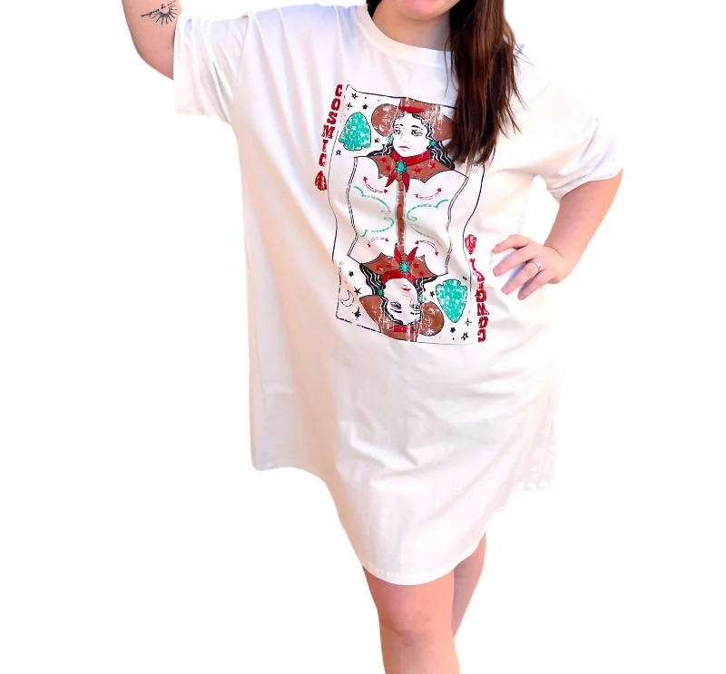 Deal Frenzy Cosmic Cowgirl On Tee In White