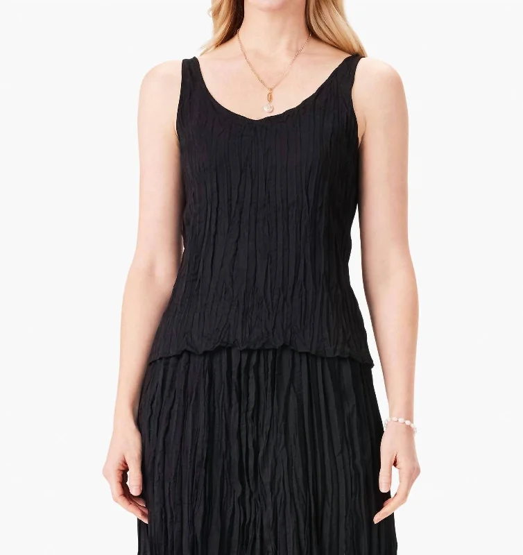 Unmissable Offer Crinkle Crush Tank In Black