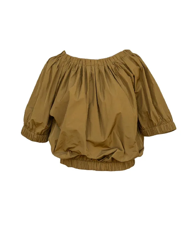Instant Discount Cropped Blouse In Gold