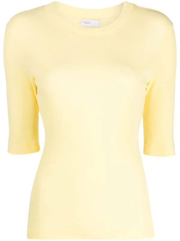 Don’t Miss Out Cropped Sleeve Tee In Lemon