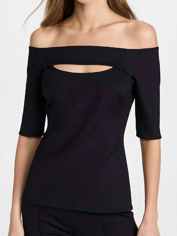 Instant Savings Cutout Off The Shoulder Top In Black