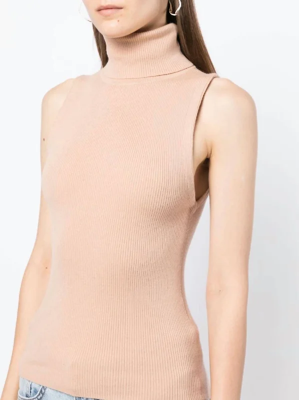 Don't Wait Darcey Sweater Tank In Almond