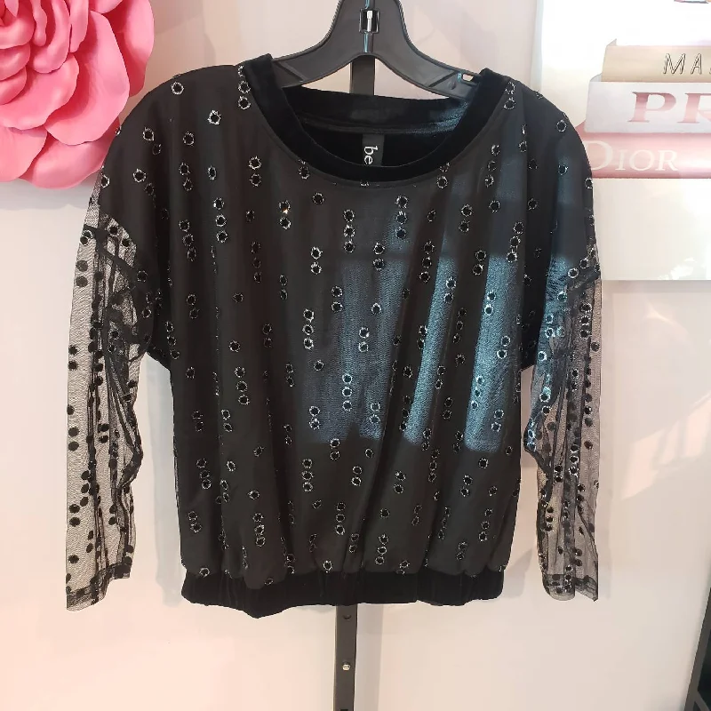 Super Sale Date Night Blouse In Black With Silver