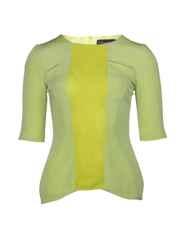 Unmissable Offer David Koma Long-Sleeve Top in Green Polyester