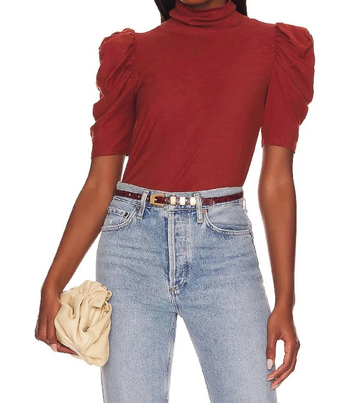 Special Savings Dawn Turtleneck Top In Red Clay