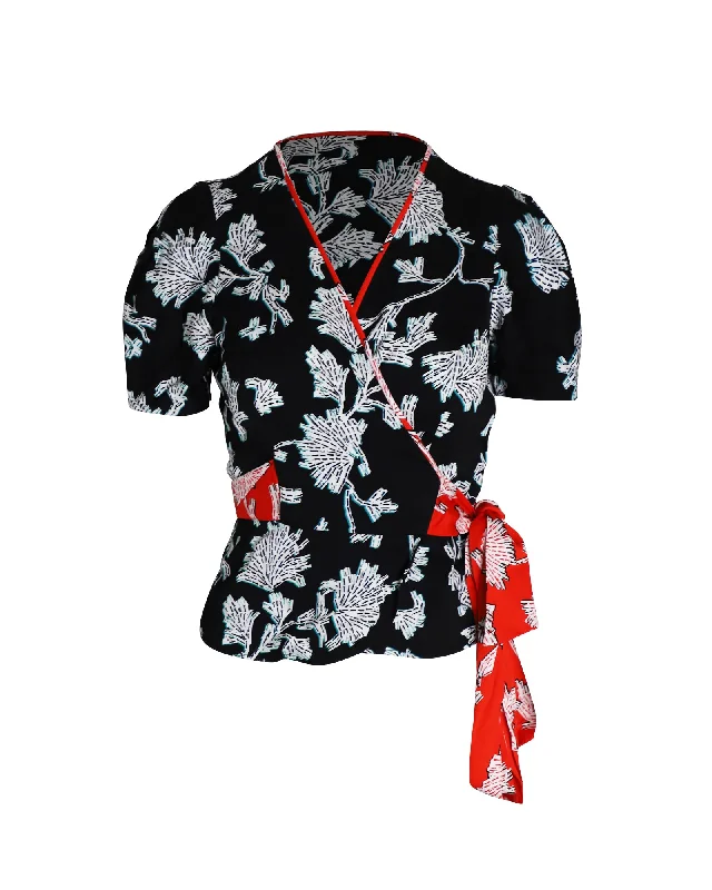Midnight Madness Diane Von Furstenberg Wrap Top in Black Viscose
