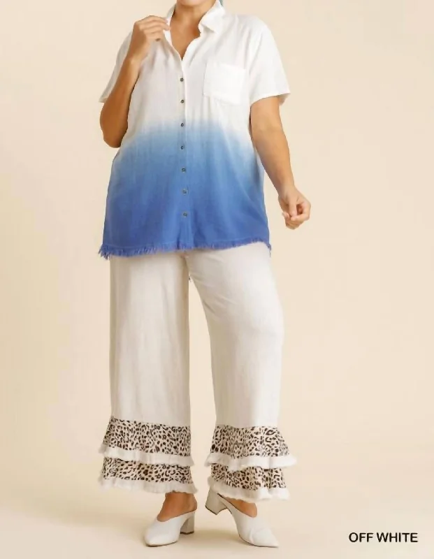 Unbeatable Prices Dip Dyed Button Down Plus Shirt In Off White/blue