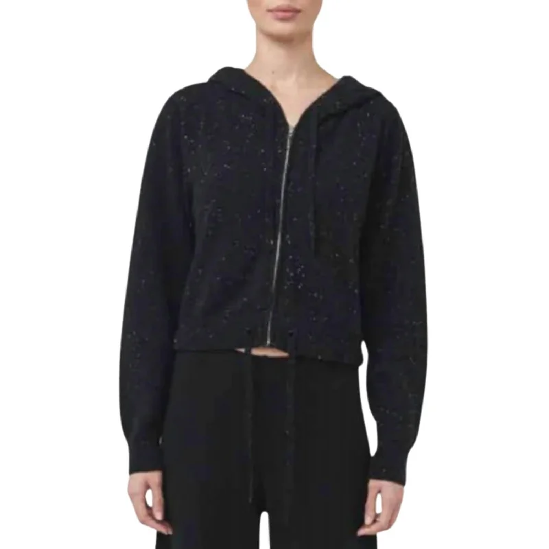 Midnight Madness Easton Crop Zip Hoodie In Tinder