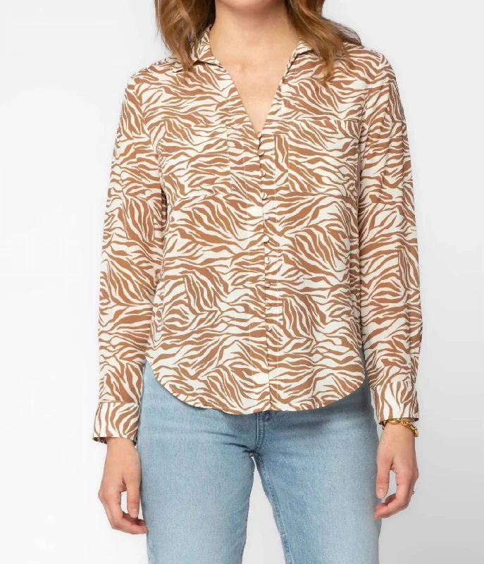 Price Drop Alert Eleni Shirt In Ecru Zebra